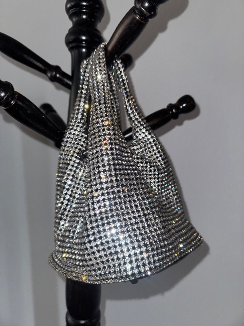 Sparkling Silver Rhinestone Evening Bag - Women 38.T